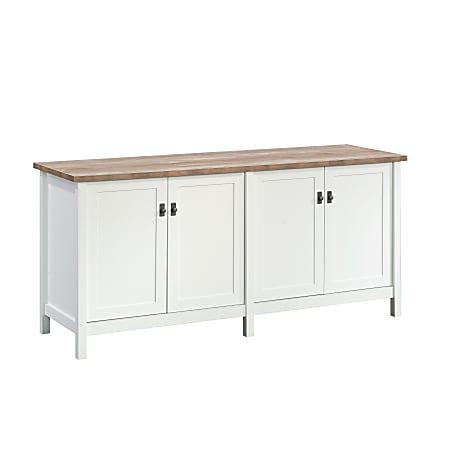 Sauder® Cottage Road 65-1/8"W x 20-9/16"D Lateral File Cabinet Credenza With File Rack, White/Lintel Oak