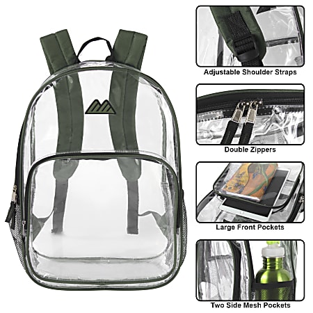 Green clear backpack sales