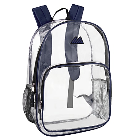 Summit Ridge Heavy Duty Clear Backpack Navy Trim Office Depot