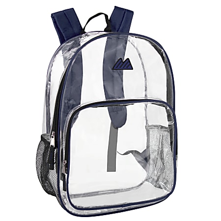 Summit Ridge Heavy-Duty Clear Backpack, Navy Trim