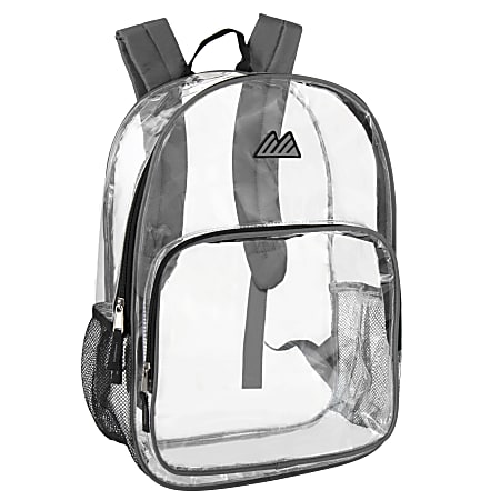 Summit Ridge Heavy-Duty Clear Backpack, Gray Trim