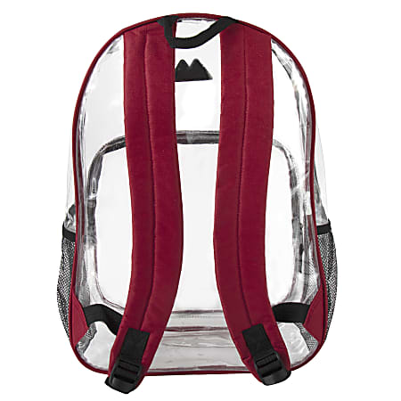 Summit Ridge Heavy Duty Clear Backpack Red Trim - Office Depot