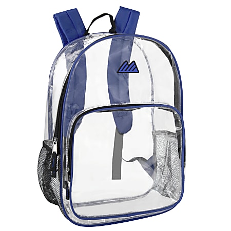 Summit Ridge Heavy-Duty Clear Backpack, Blue Trim