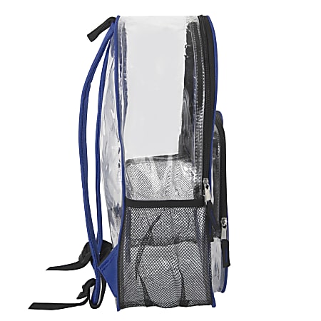 Summit Ridge Heavy Duty Clear Backpack Blue Trim - Office Depot