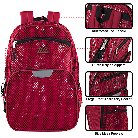 Summit Ridge Mesh Backpack Red - Office Depot