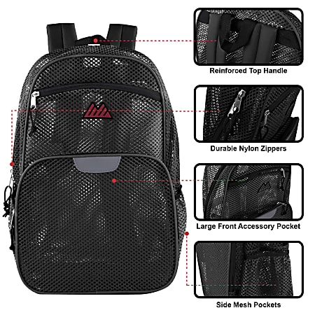 Summit Ridge Mesh Backpack Black - Office Depot