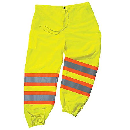 Ergodyne GloWear® 8911 Class E Polyester 2-Tone Pants, Large/X-Large, Lime