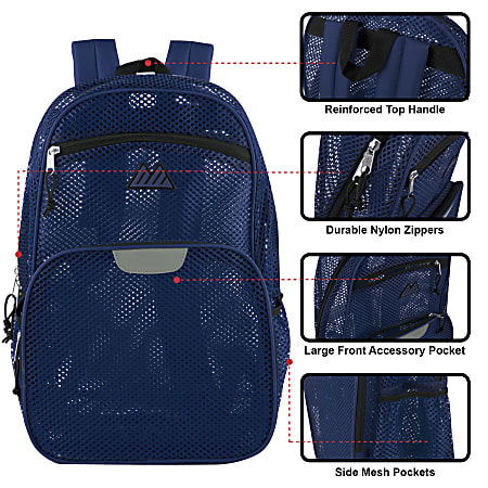 Summit Ridge Mesh Backpack Blue - Office Depot