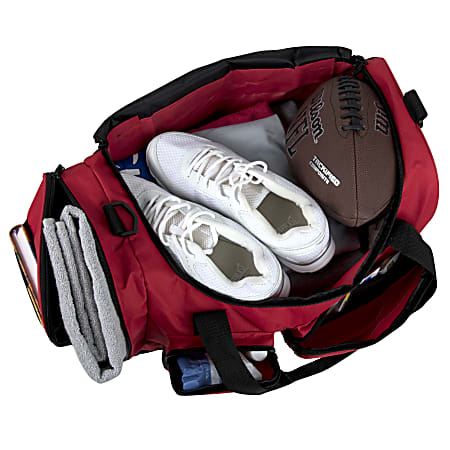 Summit Ridge Polyester Duffel 12 H x 20 W x 9 D Red - Office Depot