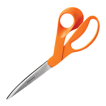 Fiskars Premier Contoured Home Office Scissors - 3.50 Cutting Length - 8  Overall Length - Straight - Stainless Steel - Pointed Tip - Stainless Steel