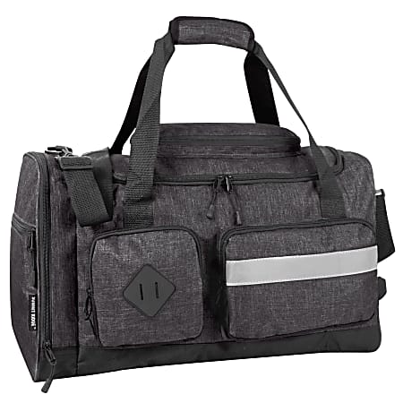 Summit Ridge Polyester Duffel, 12”H x 20”W x 9”D, Black Heather
