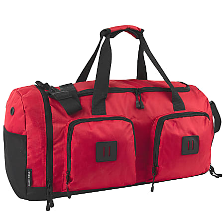 Summit Ridge Polyester Duffel, 12”H x 22”W x 9”D, Red