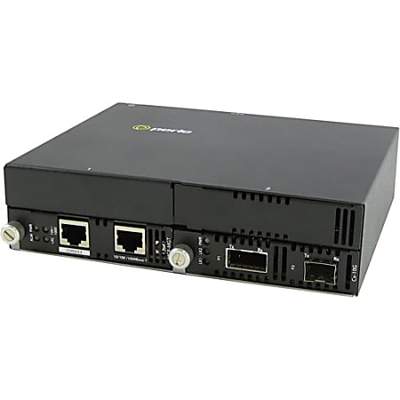Perle 10 Gigabit Ethernet IP-Managed Stand-Alone Media Converter with One XFP Slot - Management Port - 10GBase-X - 2 x Expansion Slots - 1 x SFP+ Slots - 1x XFP Slots - Wall Mountable, Rail-mountable, Rack-mountable