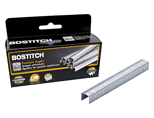 Bostitch® B8® PowerCrown™ Premium Staples, 3/8" Size, Box Of 5,000