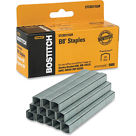 Bostitch B8 PowerCrown Premium Staples 38 Size Box Of 5000
