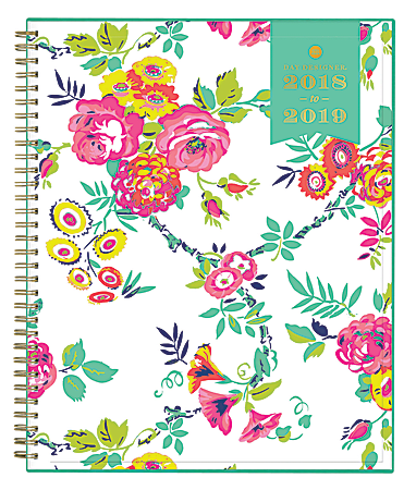 Blue Sky™ Day Designer Weekly/Monthly Academic Planner, CYO, 8 1/2" x 11", 50% Recycled, Peyton White, July 2018 to June 2019