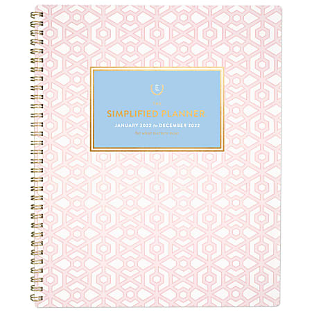 AT-A-GLANCE® Simplified By Emily Ley Weekly/Monthly Planner, Letter-Size, Blush Key, January To December 2022, EL71-900