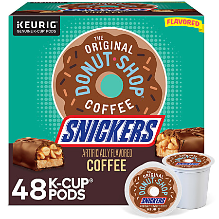 The Original Donut Shop Snickers Coffee Keurig Single Serve K-Cup Pods, Light Roast, Box Of 48 Pods
