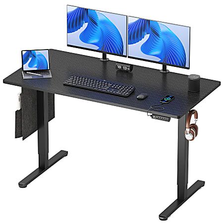 Bestier Electric Standing Desk with 3 Height Memory Presets & USB Port, 55.12 inch, 55dB, Black