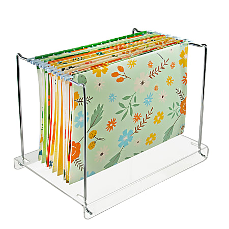 Azar Displays File Desk Holder Letter Size 13 14 H x 10 W x 11 D Clear ...