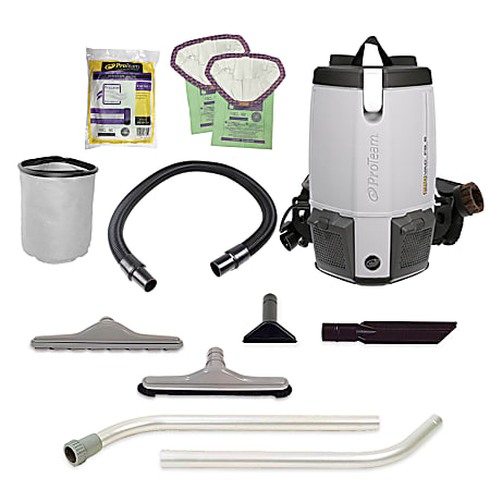 ProTeam ProVac FS6 6-Quart Corded Commercial Backpack Vacuum, Gray/Purple