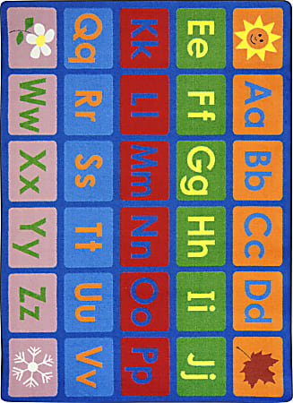 Joy Carpets Kid Essentials Rectangular Area Rug, Any Day Alphabet, 7-2/3' x 10-3/4', Multicolor