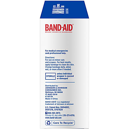 Band Aid Flexible Fabric Adhesive Bandages 1 1200Carton 100 Per Box ...