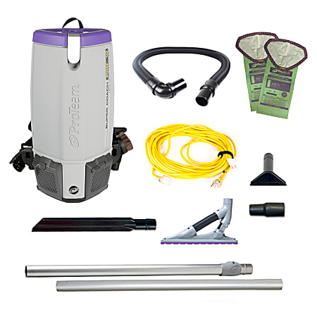 ProTeam Super Coach 10 Triangular 10 Qt Backpack Vacuum, With ProBlade Carpet Tool Kit