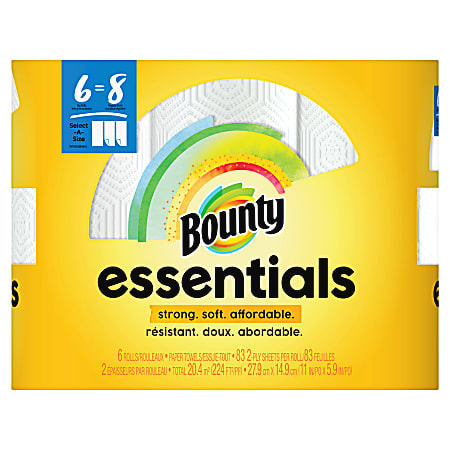 Bounty® Select-A-Size® 2-Ply Paper Towels, 83 Sheets Per Roll, Pack Of 6 Rolls