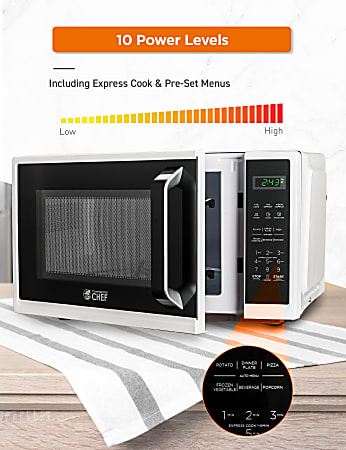 Farberware Classic 0.9 Cu Ft 900 Watt Microwave Oven Stainless SteelBlack  FM09SSE - Office Depot