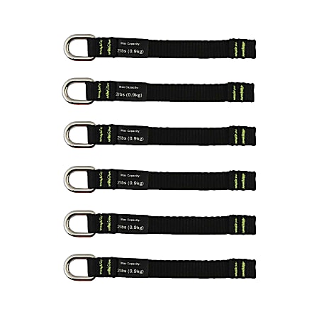 Ergodyne Squids® 3700 Web Tool Tails™, Long, 2 Lb, Black, Pack Of 6 Tails