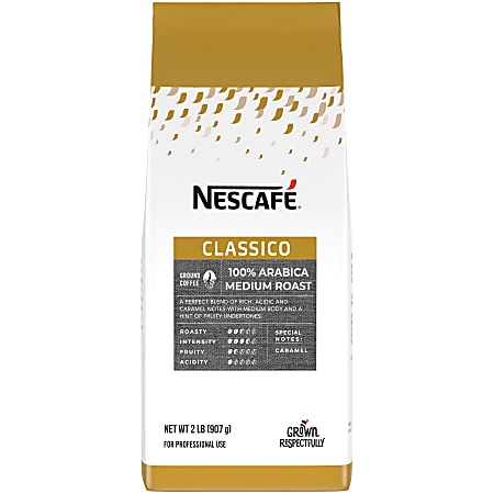 NESCAFE Espresso Whole Bean Coffee 100percent Arabica Medium Roast Coffee  2.2 Lb Bag Box of 6 Bags - Office Depot
