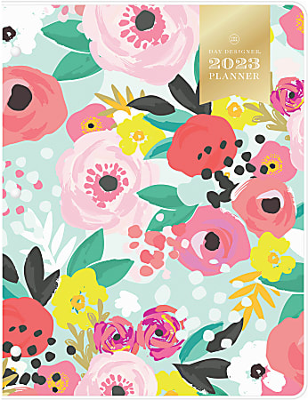 Day Designer Monthly Planning Calendar 8 12 x 11 Secret Garden Mint