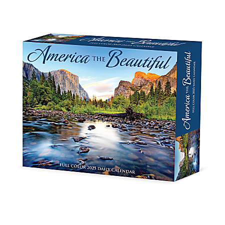 2025 Willow Creek Press Daily Desk Box Calendar, Scenic, 5-1/2” x 6-1/4”, America the Beautiful, January To December, 40577