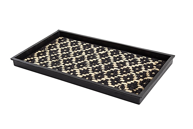 Anji Mountain 2-Pair Rubber Boot Tray, Black/Ivory