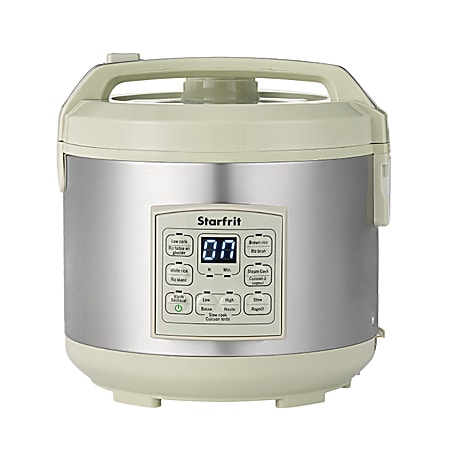 Starfrit® 14-Cup Low-Carb Electric Rice Cooker, Gray/Green