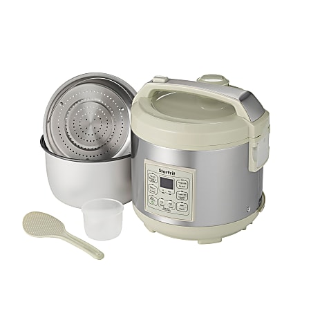 Starfrit 14 Cup Low Carb Electric Rice Cooker GrayGreen - Office Depot