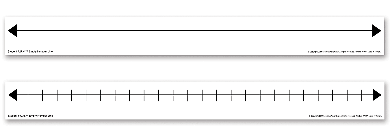 Learning Advantage F.U.N. Student Empty Number Lines, 1 3/4" x 17 1/2", Multicolor, Pre-K - Grade 8, Pack Of 10