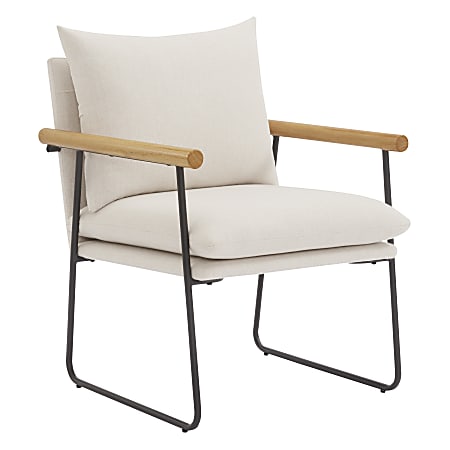 Office Star Dutton Fabric Accent Armchair, Ivory