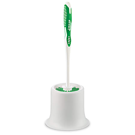 Libman Commercial Round Bowl Brushes And Open Caddies, 15", White/Green, Pack Of 4 Brushes