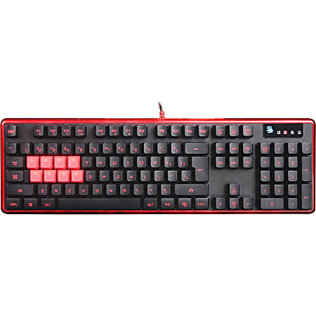 BLOODY GAMING 8 KEY MECHANICAL BACKLIT ZERO LAG GAMING KEYBOARD - Cable Connectivity - USB Interface Multimedia, Macro Hot Key(s) - QWERTY Layout - Windows - Mechanical Keyswitch - Black