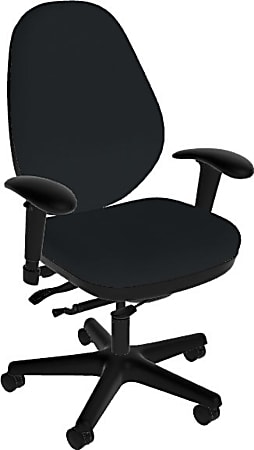 Sitmatic GoodFit Enhanced Synchron High-Back Chair With Adjustable Arms, Black/Black