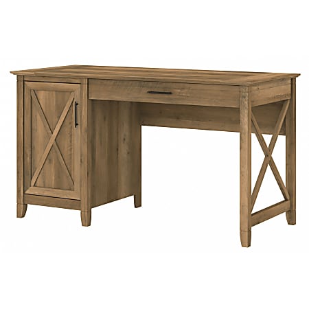 Bush Furniture Key West 54"W Computer Desk With Keyboard Tray And Storage, Reclaimed Pine, Standard Delivery