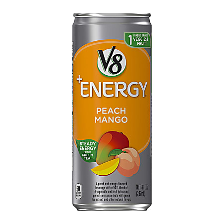 V8 +Energy Peach Mango Energy Drink, 8 Oz,