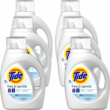 Tide Free & Gentle Detergent - 46 fl oz (1.4 quart) - 6 / Carton