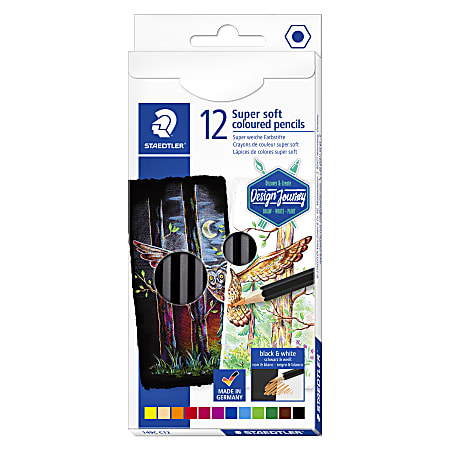 Staedtler Super Soft Colored Pencils 5 mm Black Barrels Pack Of 12 Pencils  - Office Depot