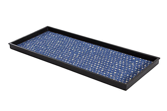 Anji Mountain 3-Pair Rubber Boot Tray, Blue/Ivory/Black