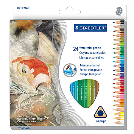 Derwent Watercolor Pencil Set With Tin, Assorted Colors, Set Of 12 Pencils