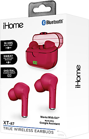 Bytech iHome XT-87 True Wireless Bluetooth In-Ear Earbuds, Pink, HMAUBE232PK