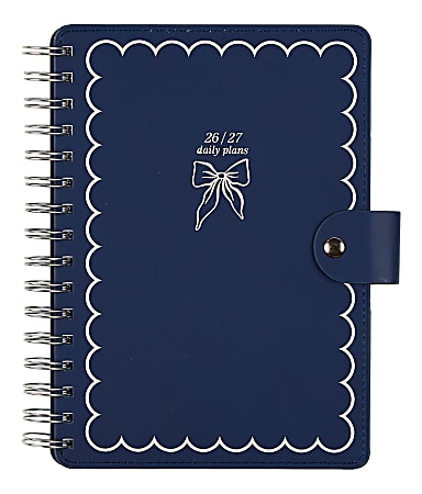Citrine 12-Month Monthly/Weekly Twin Loop Planner, 5-13/16" x 8", Navy Bow, July 2026-June 2027, Total Qty 1